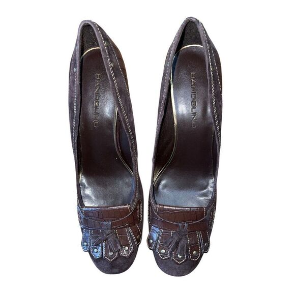 Bandolino chocolate Nubuck Heel Women’s Size 10 New with Box - Picture 3 of 11